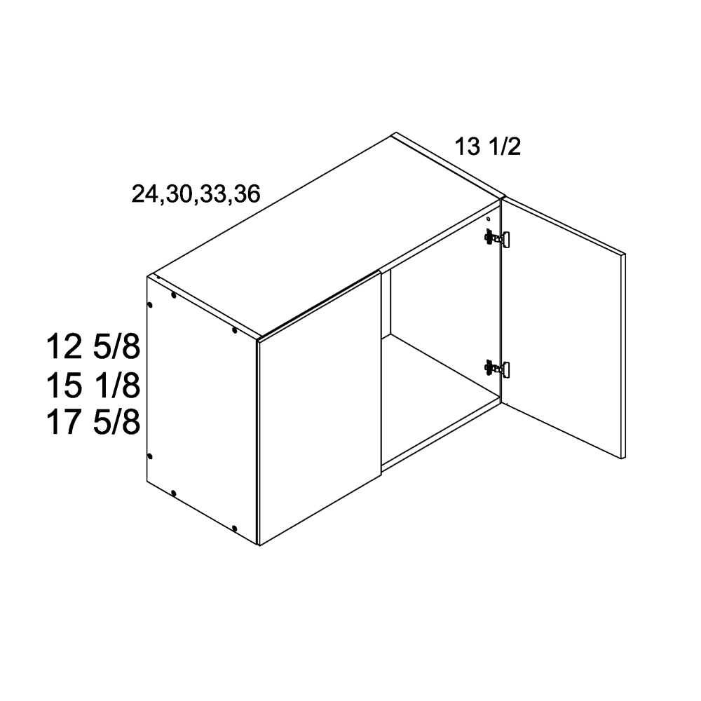 Dark Wood 30"W x 12-1/2"H x 13-1/2"D Two Door Wall Cabinet