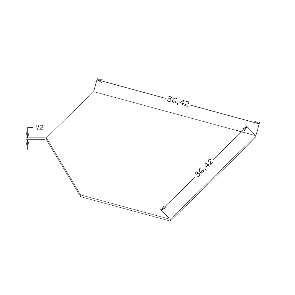 Honey Shaker 42" Diagonal Corner Sink Base Floor