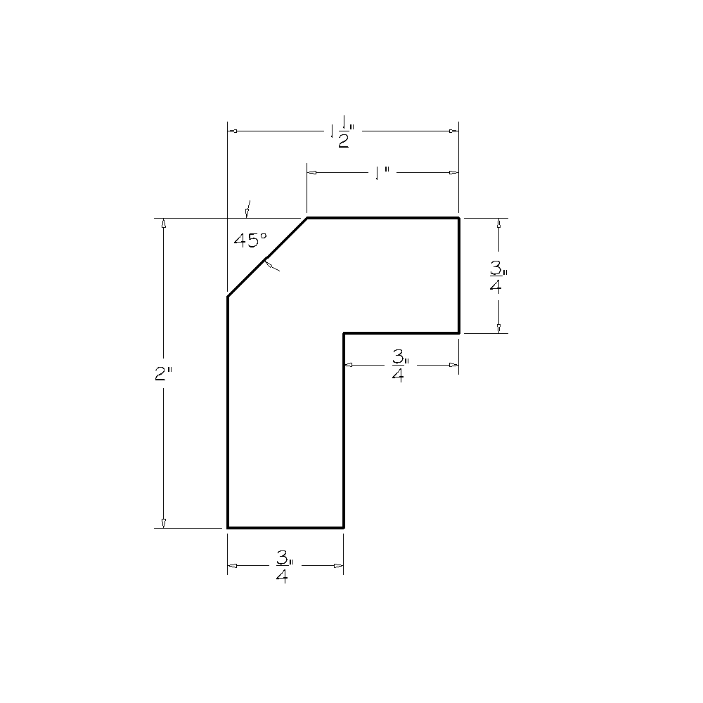 Honey Shaker 8' Angle Light Rail Molding