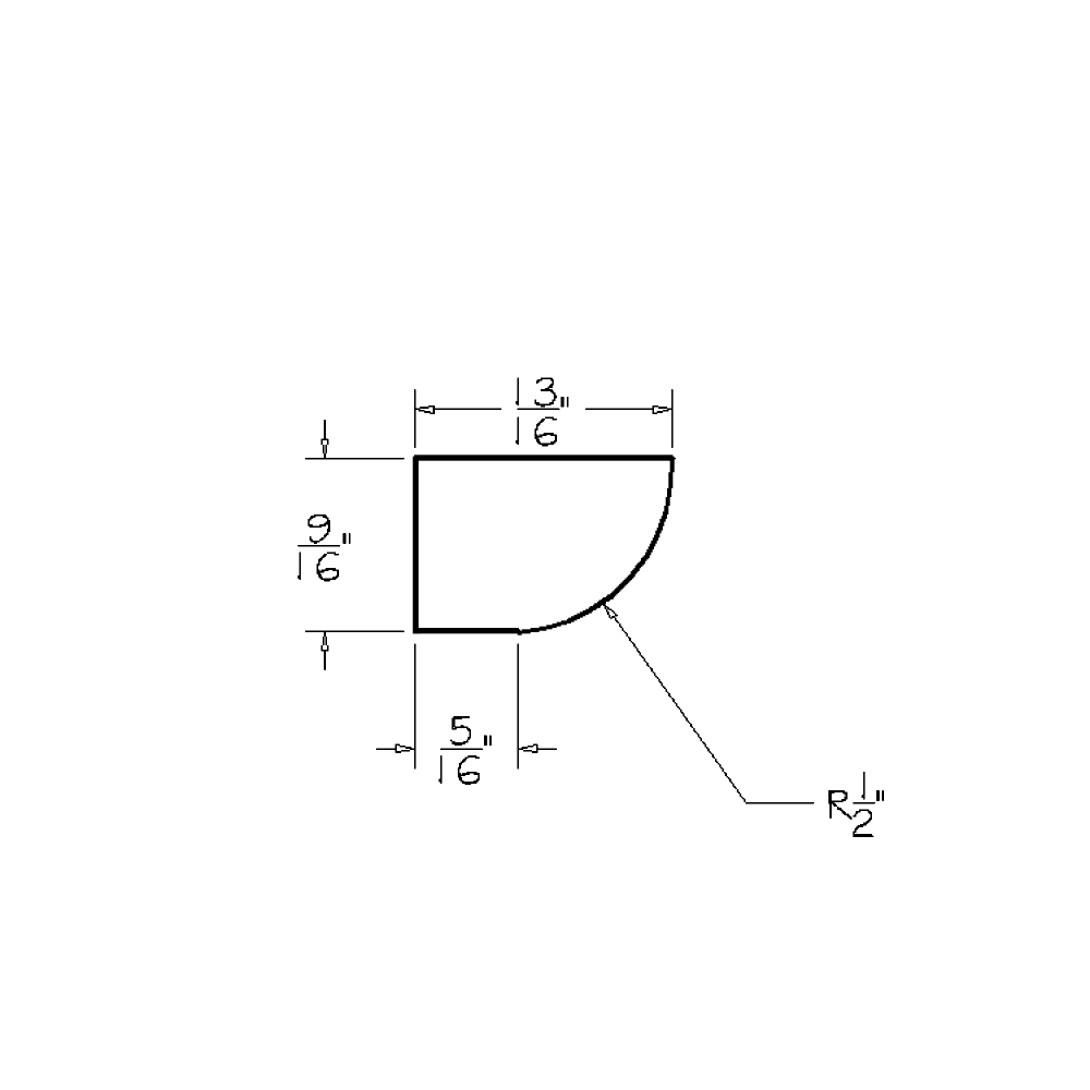 Grey Shaker 1/2"D x 3/4"H x 96"W Shoe Moulding