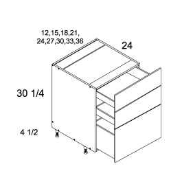 Pure Blanc 36" W Three Drawer Base