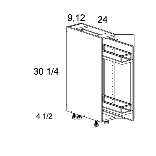 Pure Blanc 12" W Full Height Single Door Base w/Pull Out