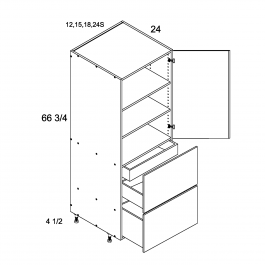 Pure Blanc 18" W X 71 1/4" H Tall With Two Drawer/One Inner Drawer