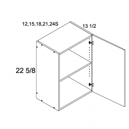 Pure Blanc 12"W x 22 5/8"H x 13.5"D One Door Wall