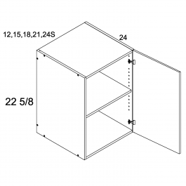 Pure Blanc 12"W x 22 5/8"H x 24"D Single Door Wall