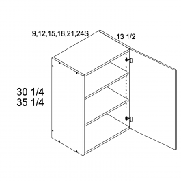 Midnight Navy 09"W x 30 5/16"H x 13.5"D One Door Wall