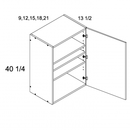 Midnight Navy 09"W x 40 5/16"H x 13.5"D One Door Wall