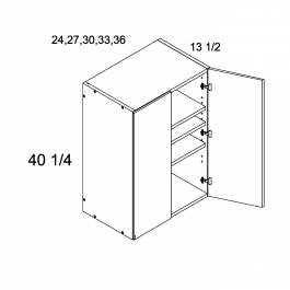 Midnight Navy 36"W x 40 1/4"H x 13.5"D Two Door Wall