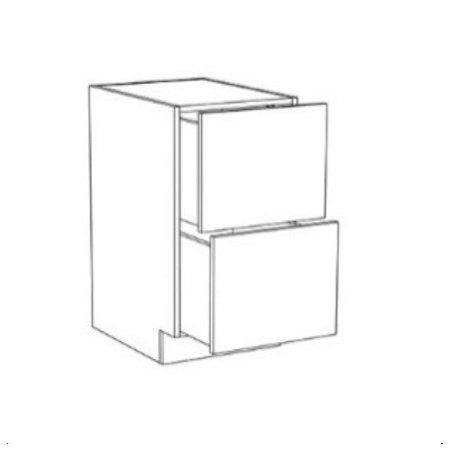 Whisper Blue Shaker 24" Two Drawers Base Cabinet