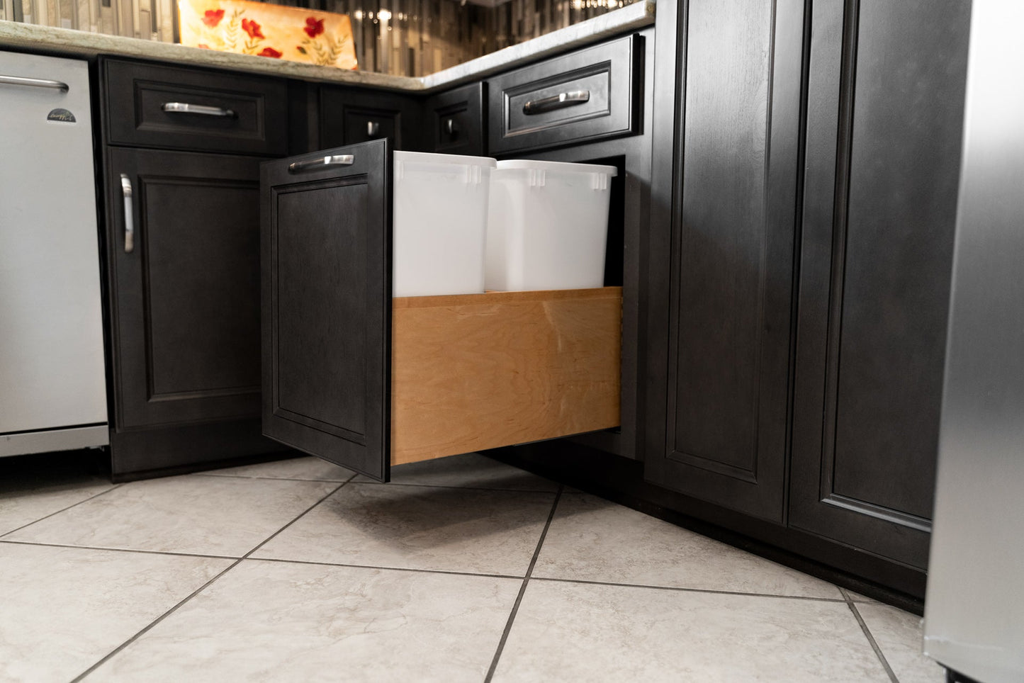 Pullout Trash Can System - 35 Quart Double