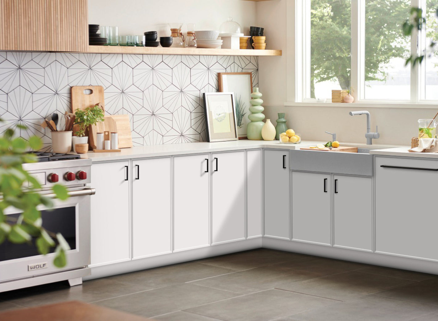 White Slim Shaker Kitchen Cabinets
