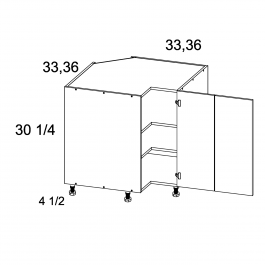 Grey Wood 24"W x 35 5/16"H x 24"D Wall Easy Reach