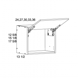 Grey Wood 33"W x 15 1/8"H x 13.5"D Wall Flip Up Door