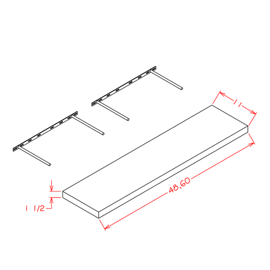Grey Wood 36" Floating Shelf
