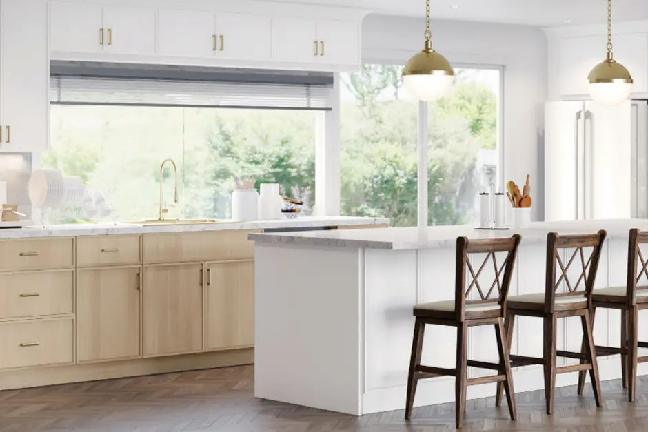 skinny shaker cabinets in kitchen