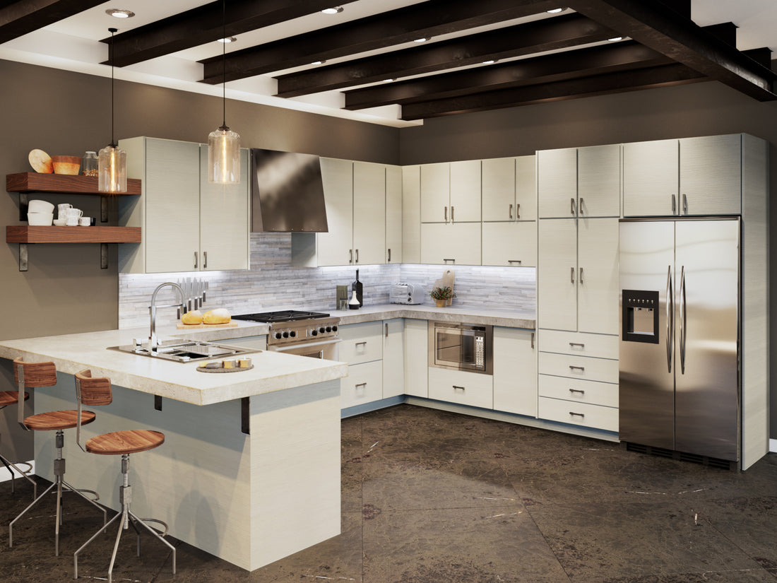 European White Wood Kitchen Cabinets