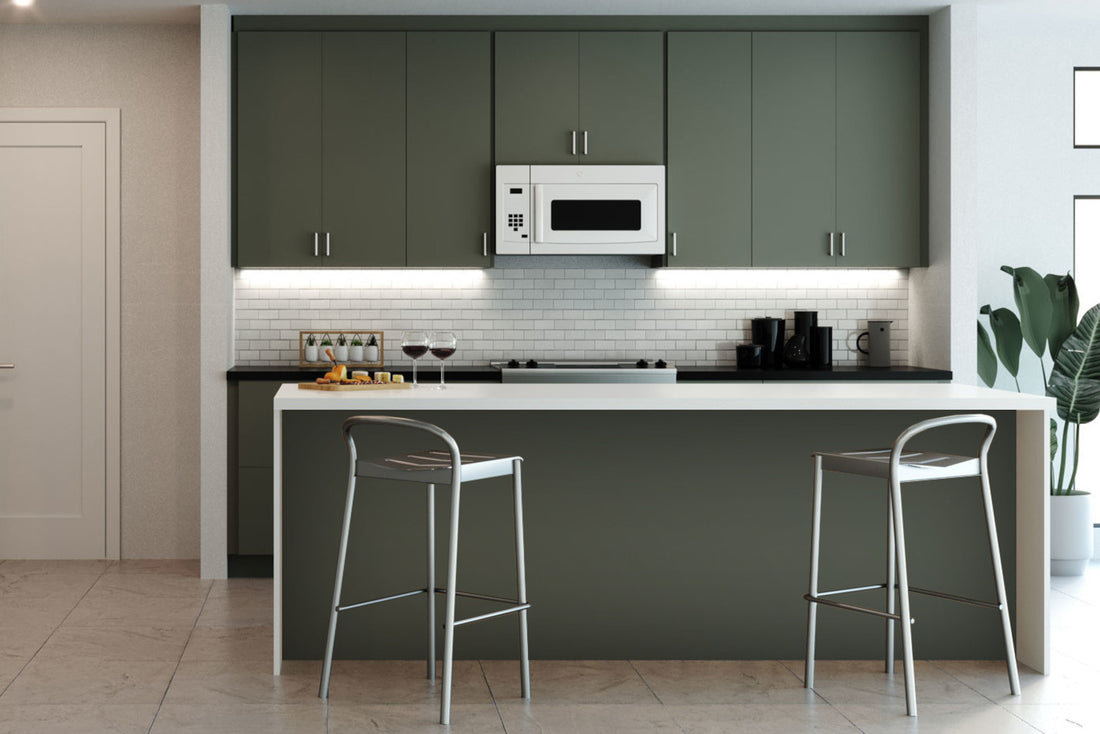 emerald green kitchen cabinets