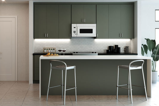 emerald green kitchen cabinets