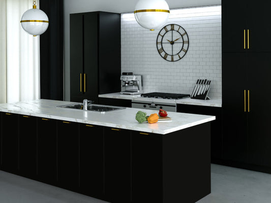 Matte Black Kitchen Cabinets