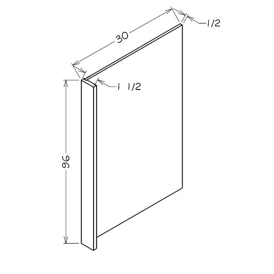 Honey Shaker 30"W x 96"H Refrigerator End Panel w/ 1.5" Filler Strip