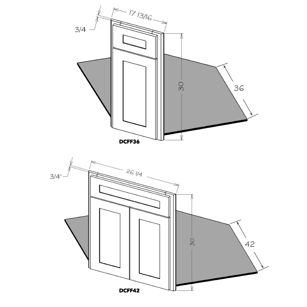 Honey Shaker 36" Diagonal Sink Front & Floor Kit