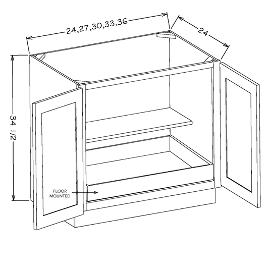 Honey Shaker 27" Base Cabinet w/ 1 Rollout Shelf