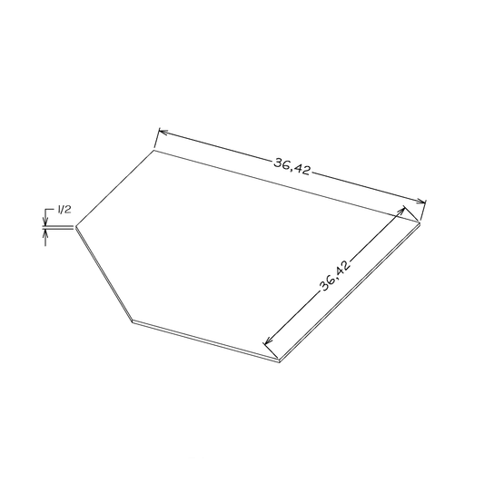 Navy Blue Shaker 42" Diagonal Corner Sink Base Floor