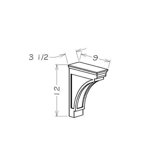 Navy Blue Shaker 3 1/2"W x 12"H Modern Corbel