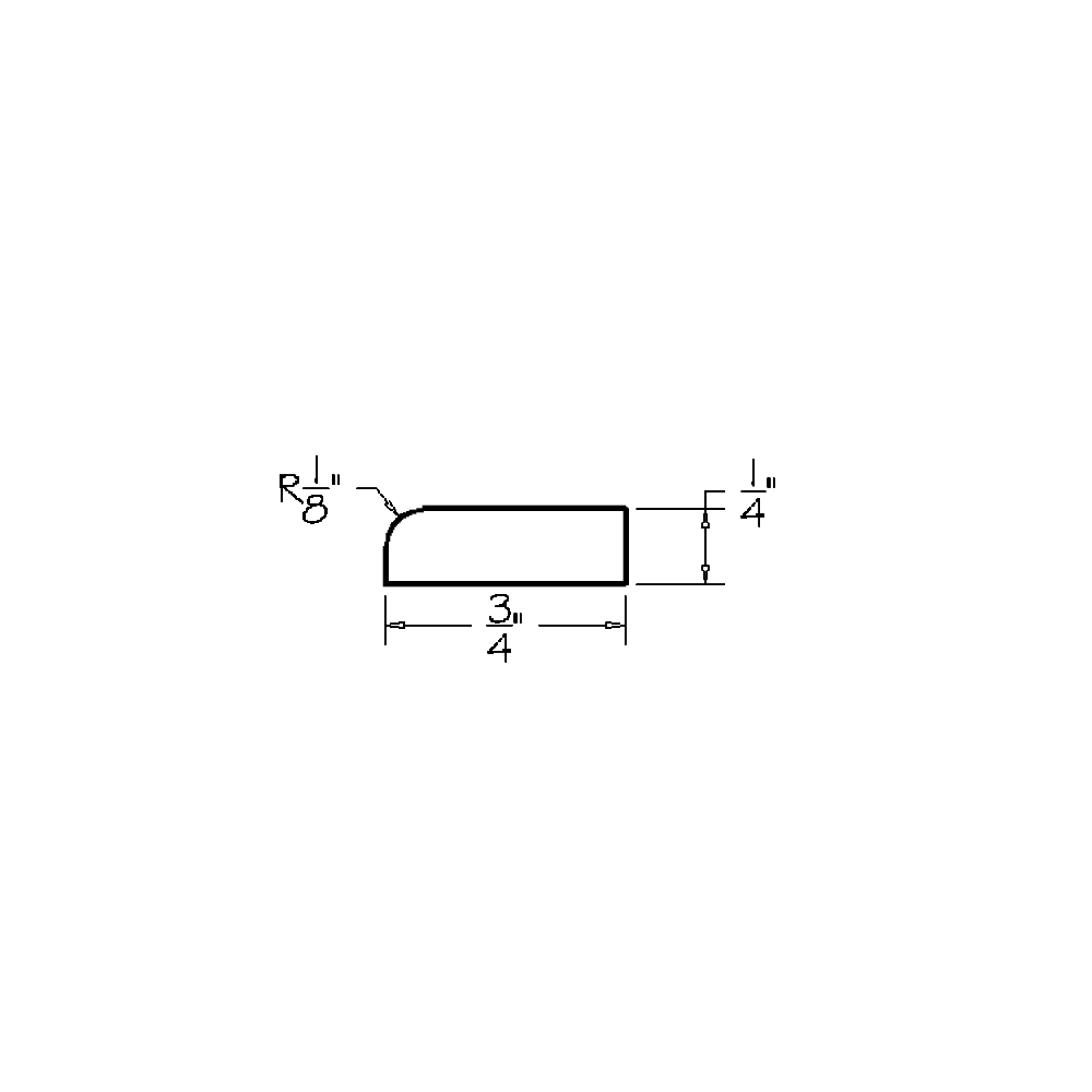 White Shaker 1/4"D x 3/4"H x 96"W Scribe Moulding