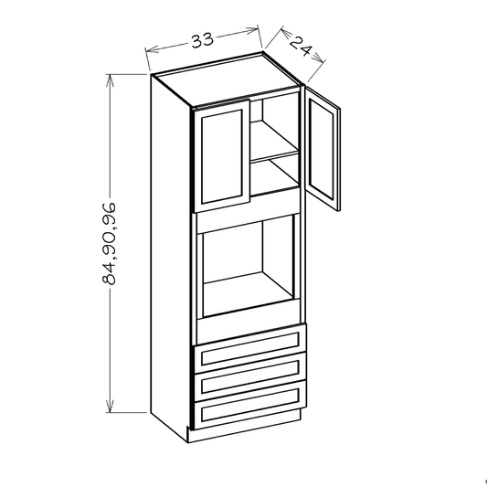 Honey Shaker 33"W x 90"H Universal Oven Cabinet