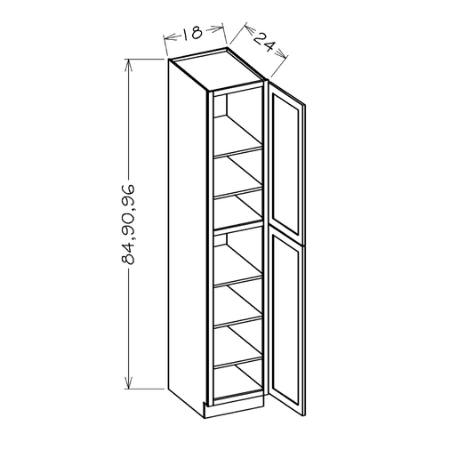 Honey Shaker 18"W x 96"H Wall Pantry