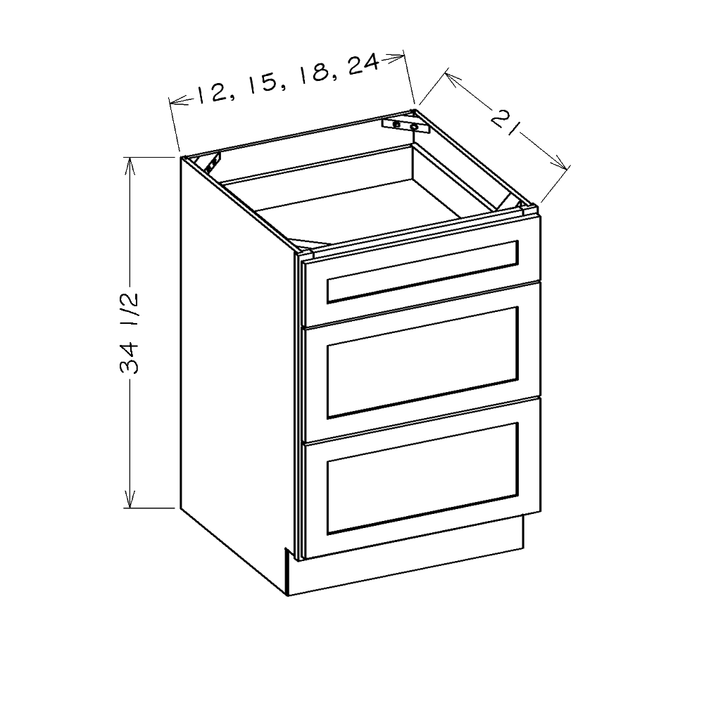 Honey Shaker 18" Vanity Drawer Base