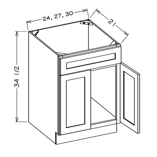 Honey Shaker 30" Vanity Sink Base Cabinet