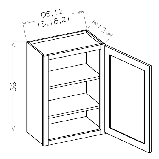 Honey Shaker 9"W x 36"H Wall Cabinet