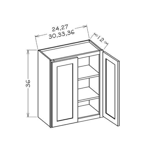 Honey Shaker 33"W x 36"H Wall Cabinet