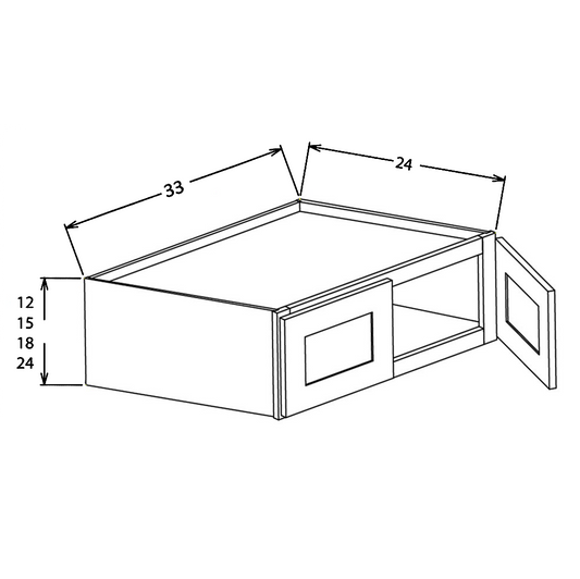 Honey Shaker 33"W x 12"H Wall Refrigerator Cabinet
