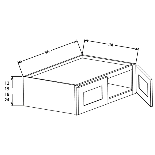Honey Shaker 36"W x 15"H Wall Refrigerator Cabinet