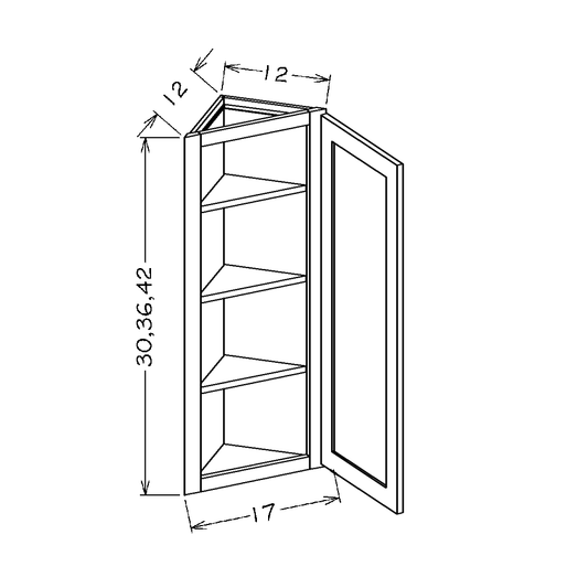 Honey Shaker 12"W x 30"H Angle Wall Cabinet