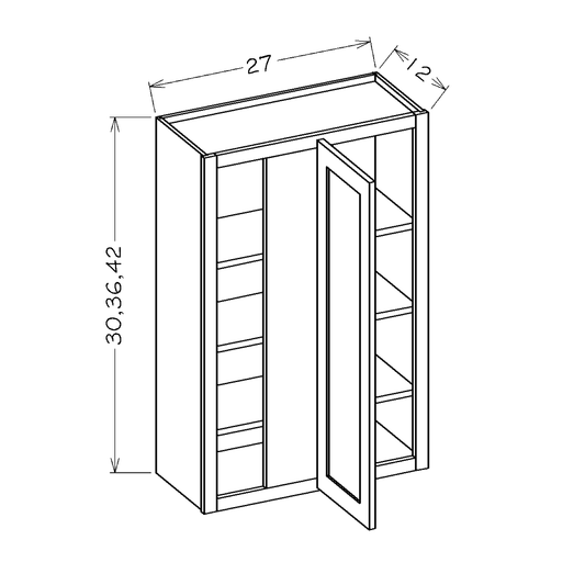 Honey Shaker 27"W x 36"H Wall Blind Corner Cabinet