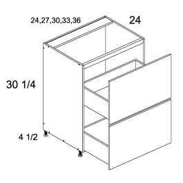 Pure Blanc 33" W Range Top Two Drawer Base