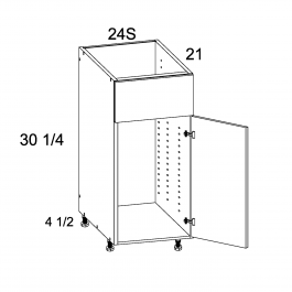 Pure Blanc 24" Single Door Vanity Sink Base