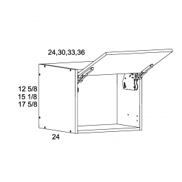 Midnight Navy 36"W x 15 1/8"H x 24"D Wall Flip Up Door