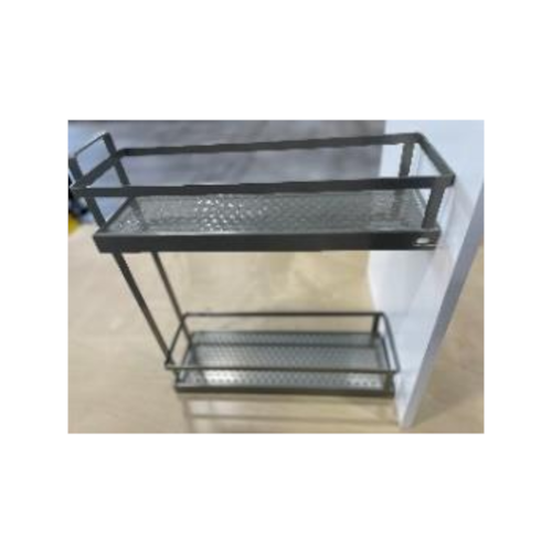 Haze Gray Shaker 12" Full Height Door Base Cabinet with Pullout Spice Rack