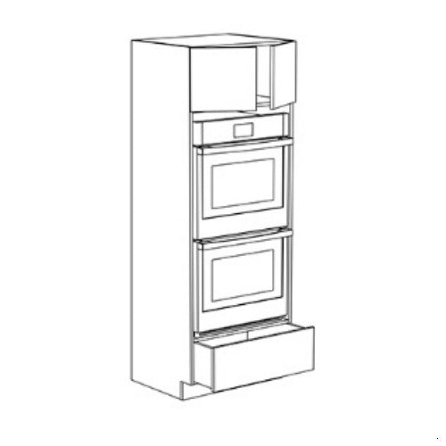 Whisper Blue Shaker 30" W x 84" H Double Oven Cabinet