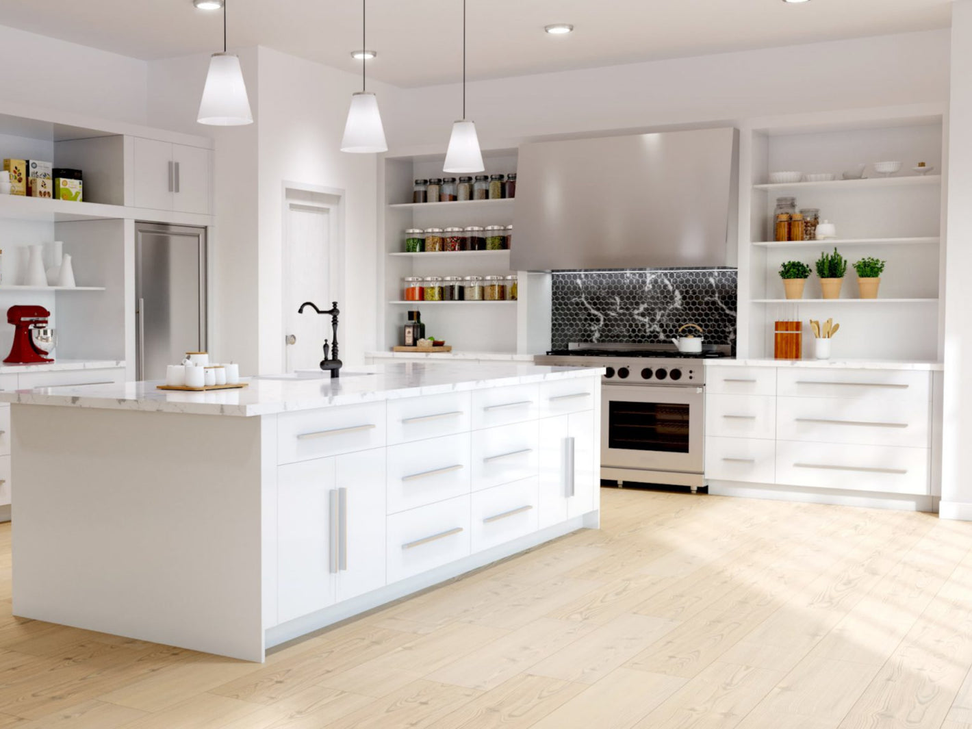 Ultra White Kitchen Cabinets