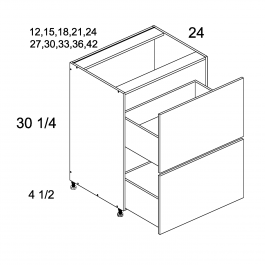 Gloss White 33" W Two Drawer Base