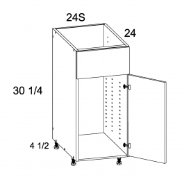 White Wood 24"W x 30 5/16"H x 24"D Wall Easy Reach