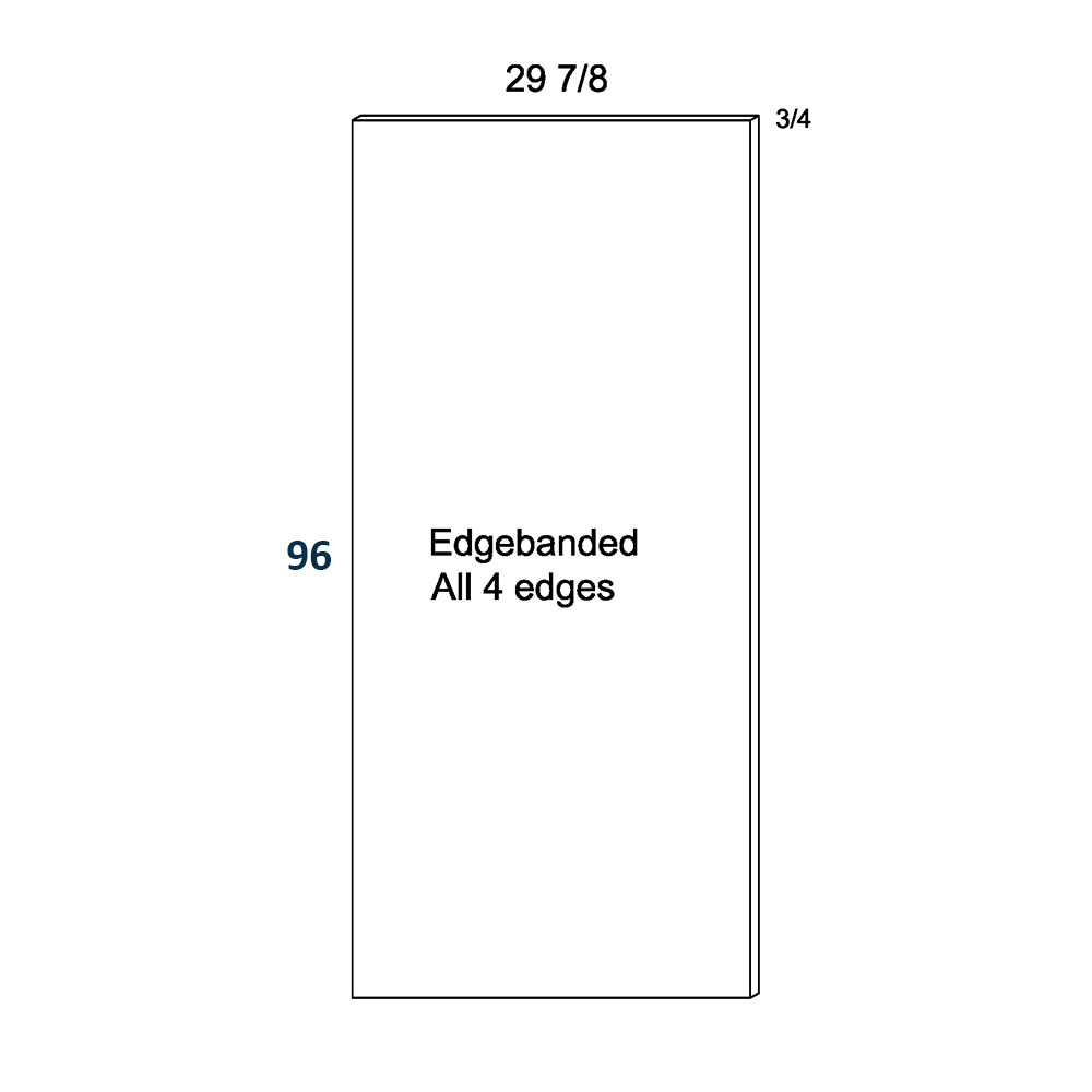 Grey Wood Tall Overlay Panel 30"X 96" X 3/4"
