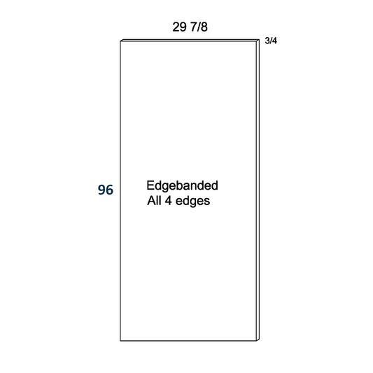 Grey Wood Tall Overlay Panel 30"X 96" X 3/4"