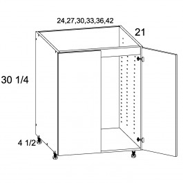 Gloss White 24" Full Height Double Door Vanity Sink Base